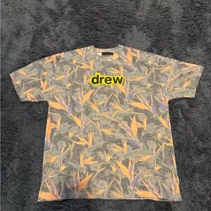 Men’s Drew House Gray and Yellow Short Sleeve Camo Tee
